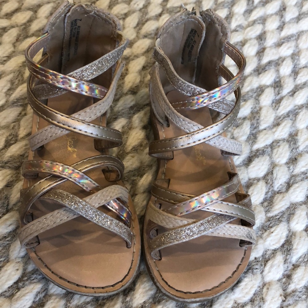 Cat & Jack nude and gold sandals